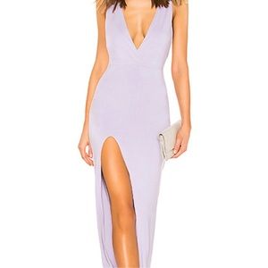 superdown erika deep v jersey maxi in lavender size medium